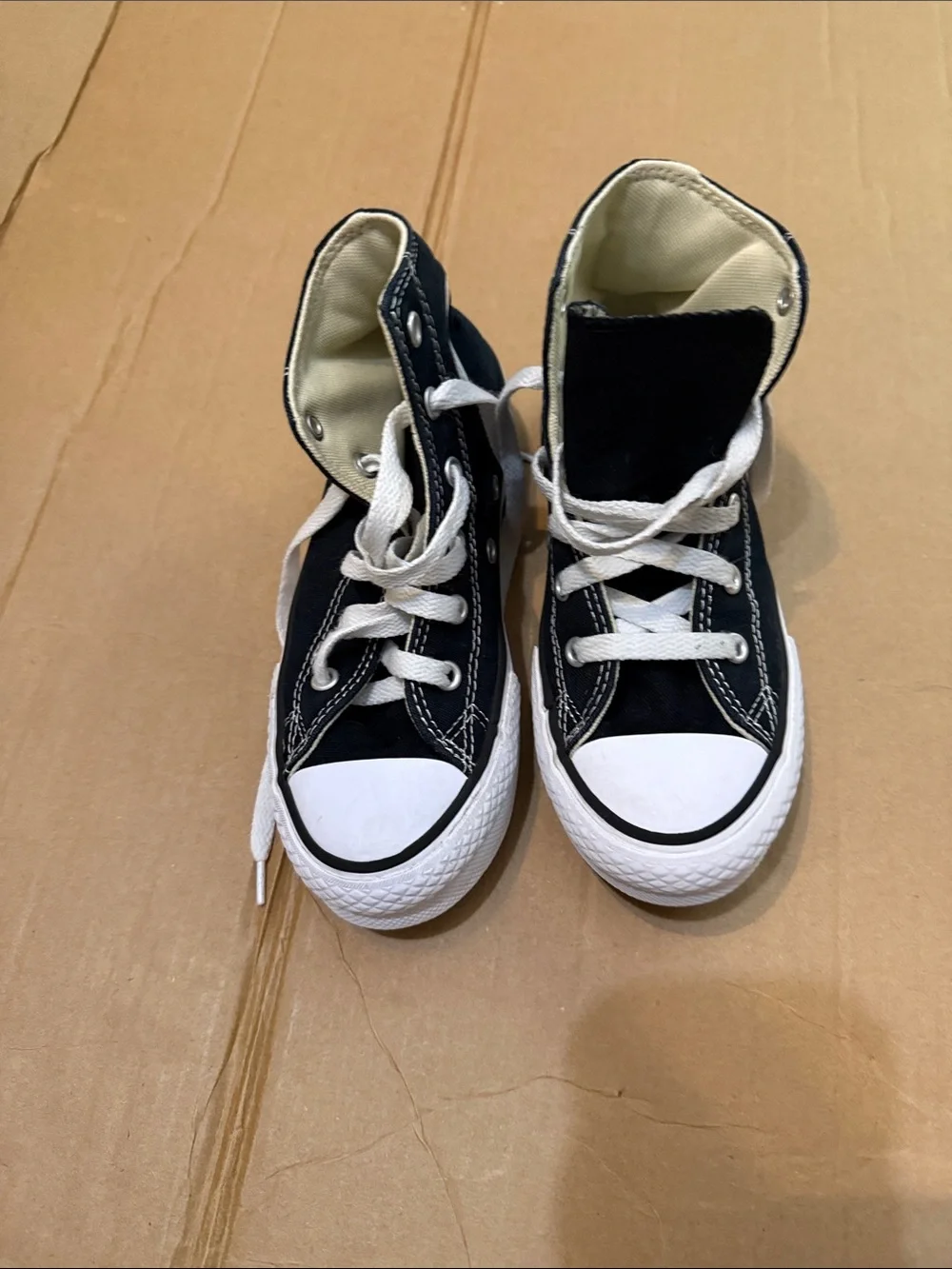 Converse Kids Black High-Top Canvas Sneakers with White Trim